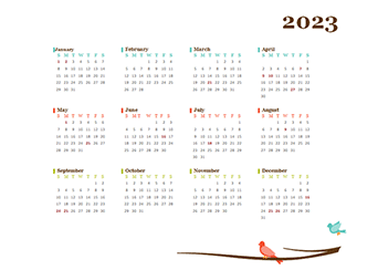 2023 Yearly Germany Calendar Design Template