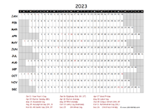 2023 Yearly Project Timeline Calendar Germany