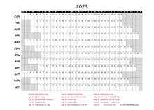 2023 Yearly Project Timeline Calendar Indonesia