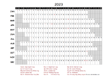 2023 Yearly Project Timeline Calendar Ireland