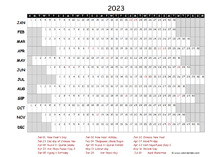 2023 Yearly Project Timeline Calendar Malaysia