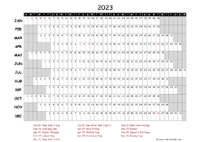 2023 Yearly Project Timeline Calendar New Zealand