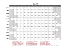 2023 Yearly Project Timeline Calendar UK