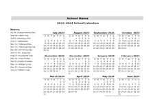 2023 Yearly School Jul-Jun Calendar With Holidays