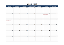 April 2023 Blank Calendar