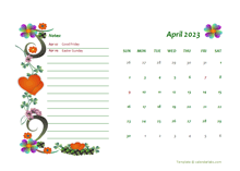 April 2023 Calendar Dates