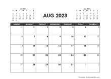 August 2023 Calendar Free Printable