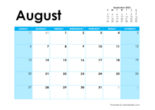 August 2023 Calendar with Holidays