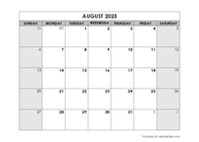 August 2023 Printable Calendar