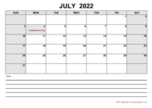 Blank July 2023 Calendar PDF