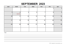 Blank September 2023 Calendar-pdf