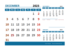 December 2023 CalendarExcel With Holidays