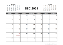 December 2023 Calendar Free Printable