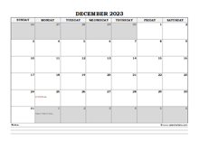 December 2023 Planner Excel