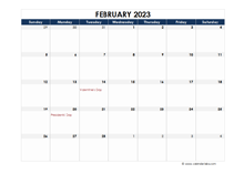 February 2023 Calendar Blank