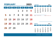 February 2023 CalendarExcel With Holidays