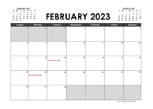 February 2023 Calendar Excel