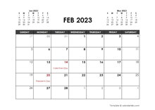 February 2023 Calendar Free Printable