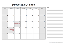 Free Printable February 2023 Calendar Pdf