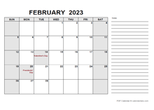 Free Printable February 2023 Calendar PDF