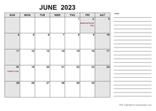 Free Printable June 2023 Calendar PDF