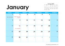 January 2023 Calendar With Holidays