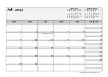 July 2023 Planner Template