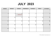 July 2023 Calendar Pdf