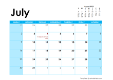 July 2023 Calendar With Holidays