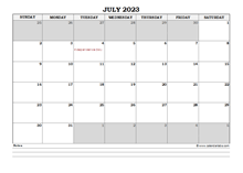 July 2023 Planner Excel