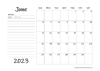 June 2023 Appointment Word Calendar