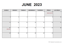 June 2023 Calendar Pdf
