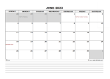 June 2023 Planner Excel