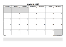 March 2023 Planner Excel