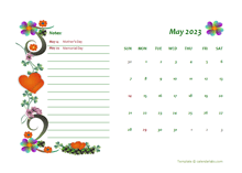 May 2023 Calendar Dates