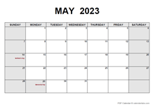 May 2023 Calendar Pdf