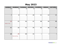 May 2023 Calendar Word