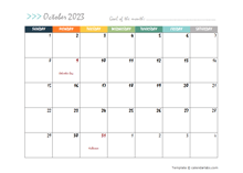 October 2023 Planner Template