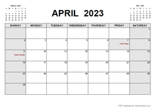 Printable April 2023 Calendar Pdf