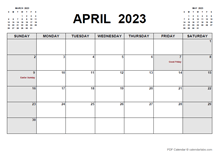 Printable April 2023 Calendar PDF