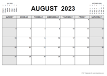 Printable August 2023 Calendar PDF