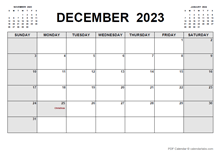 Printable December 2023 Calendar Pdf
