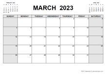 Printable March 2023 Calendar Pdf