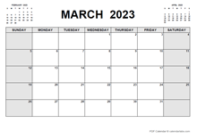 Printable March 2023 Calendar PDF