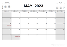 Printable May 2023 Calendar Pdf