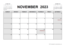 Printable November 2023 Calendar PDF