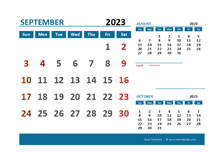 September 2023 CalendarExcel With Holidays