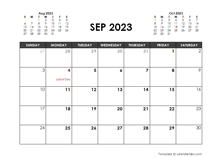 September 2023 Calendar Free Printable