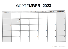 September 2023 PDF Calendar