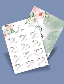 small floral pocket calendar 2023